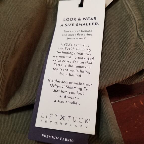 NYDJ LIFT TUCK Alina Lift & Tuck Tech Ankle Skinny Pants Olive Green Jeans Sz 10 - Picture 15 of 16